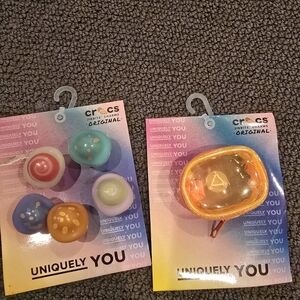 CROCS Jibbitz Light Up Mushrooms And Small Carry Pouch With Zipper That Attaches